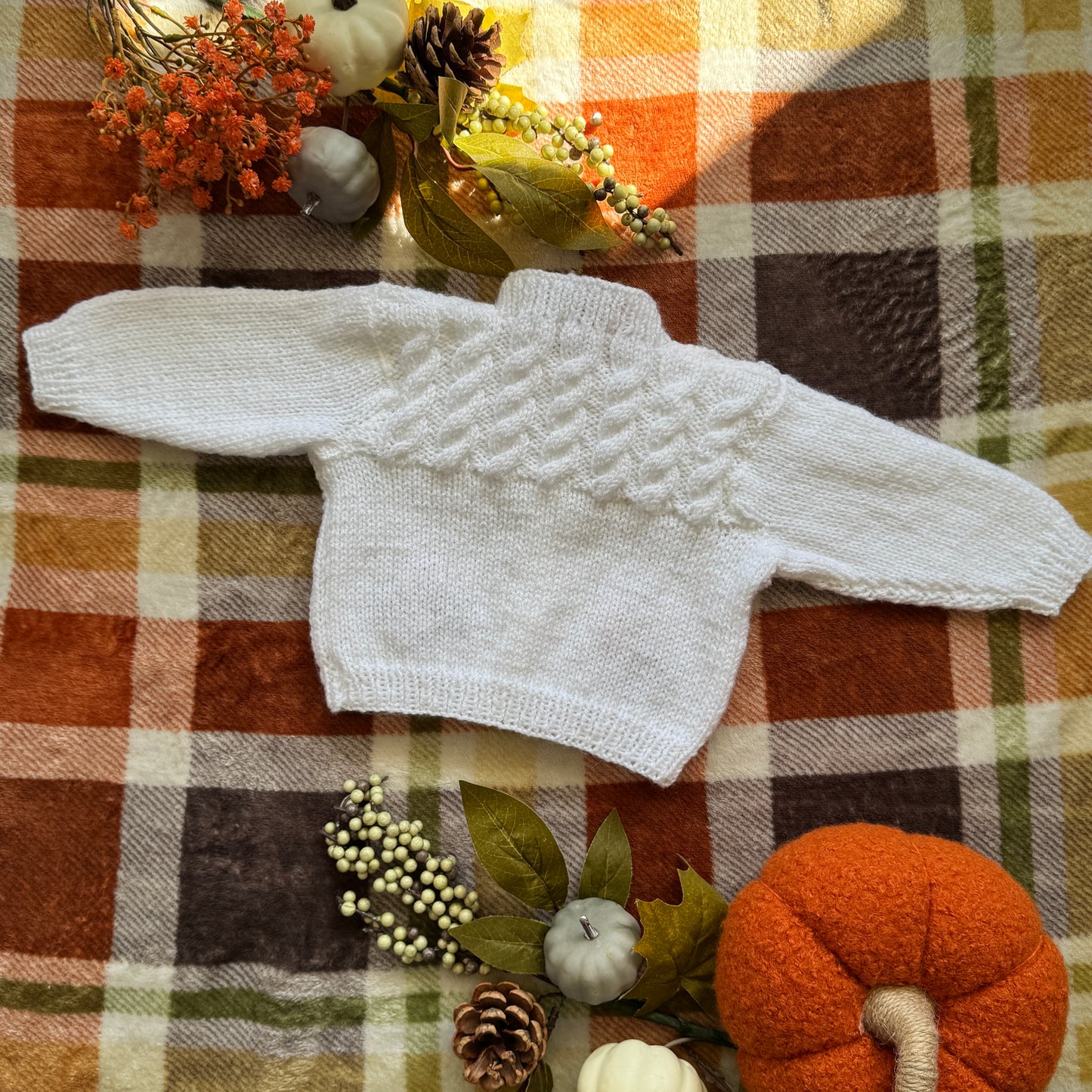 Pumpkin and sunflower cardigan